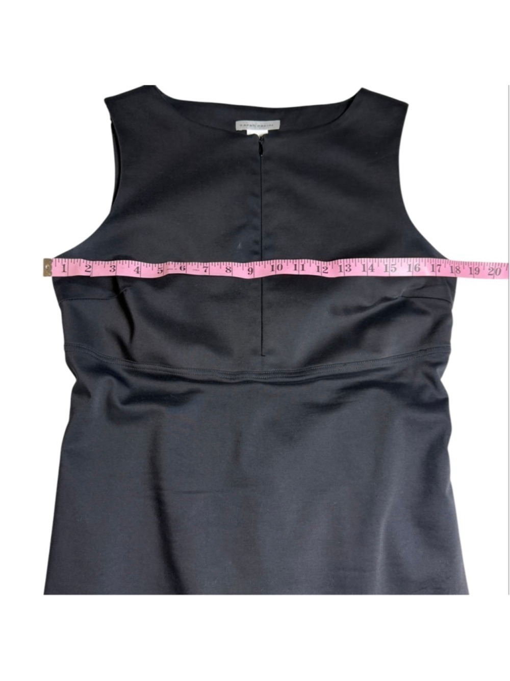 Sarah Pacini Black Sleeveless Sheath Dress Women’s Size Medium Minimalist LBD - Picture 5 of 8